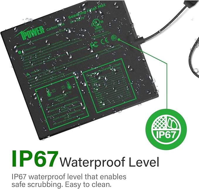iPower 2 Pack 20" x 20.75" Seeding Heat Mat with Thermostat Temperature Adjustable Knob Durable Warm Hydroponic Plant Germination Starting Pad, Black
