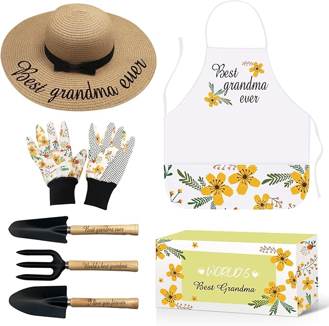 Grandma Gifts,Grandma Gifts from Grandkids - Birthday Gifts for Granny - Gardening Gifts Outdoor Horticulture Starter,Garden Tools Kit for Grandma