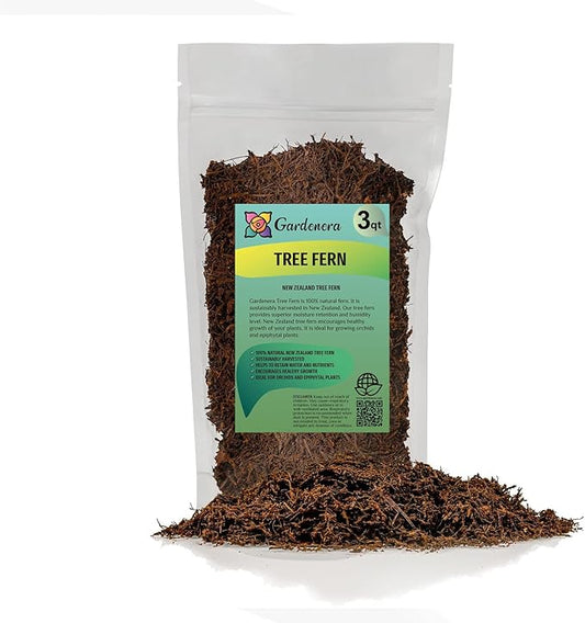 GARDENERA's Premium New Zealand Tree Fern - 3 Quart - Growing Medium for Orchids and Epiphytes | Provides Optimal Drainage and Aeration