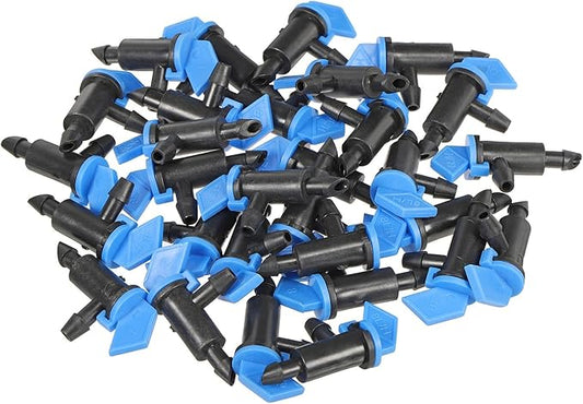30 Pack Flag Dripper - Garden Irrigation System, Removable & Flow Control & Drip Emitter, Apply to Lawn Trees (2 Gallon Per Hour, Blue Black)