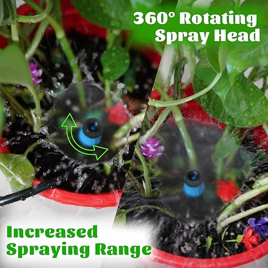 Drip Irrigation System, 100 Ft Automatic Garden Watering System for Plant Irrigation System Outdoor, Greenhouse Sprinkler System Kits with 1/2 in,1/4 Drip Irrigation Tubing