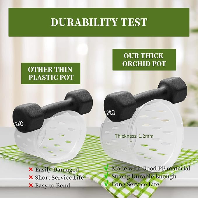 6 Pack 5 Inch Clear Orchid Pots with Holes and Saucers Orchid Pot for Plant and Repotting