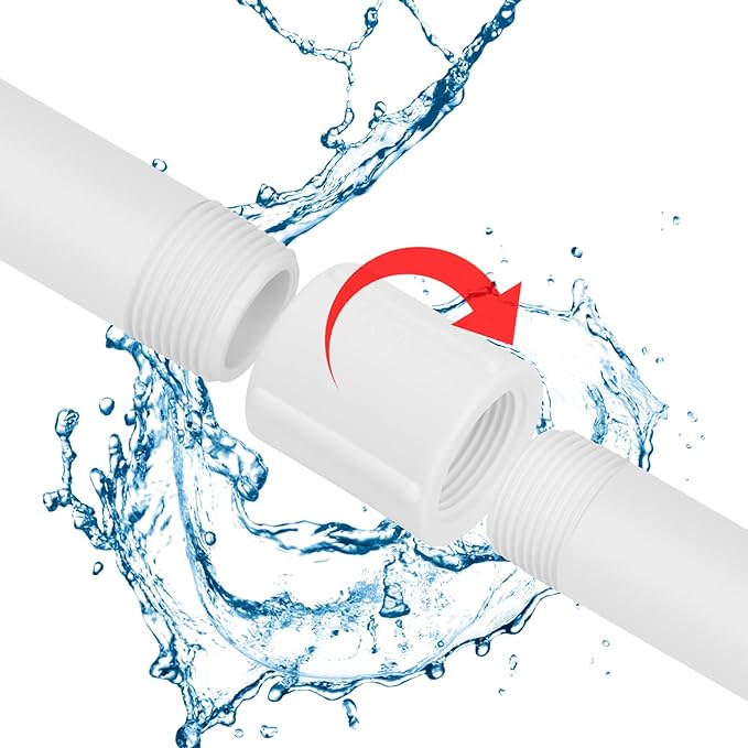 10Pack 1/2" Double Female Thread PVC Pipe Coupling Adapter Pipe Fitting Connector SCH40 1/2Inch Female to Female Threaded PVC Coupling Pipe Fitting for Sprinkler,Irrigation,Swimming Pools