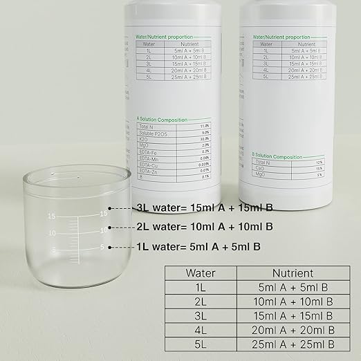 Hydroponic Nutrient Plant Food Supplies - Suitable for Both Hydroponics Growing System and Soil Planting, Compatible with All Indoor Herb Garden Plants Accessories