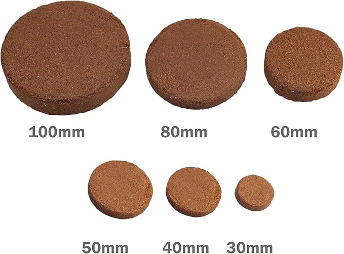 Coco Coir Discs (50mm 50-Pack) - Organic Coconut Coir Seed Starting Discs - Coconut Fiber Seedling Soil for House Plants, Potting Soil, & Indoor Plants - Organic Coco Coir for Plants & Potting Mix
