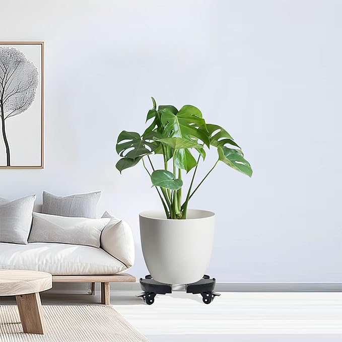 CASIMR Plant Stand with Wheels, 2 Pack Adjustable 15-20" Heavy Duty Plant Caddy with Casters, Indoor Outdoor Large Potted Planter Cart Dolly, Rolling Plant Stand for Flower Pot, 440lb Capacity