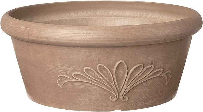 Arcadia Garden Products PSW Pot TA30TP Collection Shallow Bulb Pan Planter Dish Low Bowl for Succulents, Bonsai, Fairy Gardens, Herbs, 12-inch, Taupe
