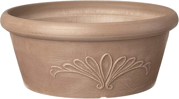 Arcadia Garden Products PSW Pot TA25TP Collection Shallow Bulb Pan Planter Dish Low Bowl for Succulents, Bonsai, Fairy Gardens, Herbs, 10-inch, Taupe