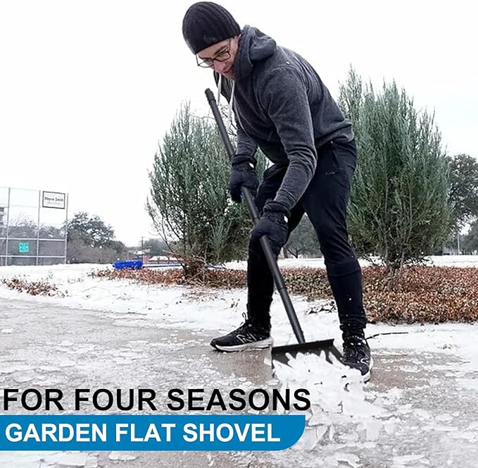 Garden Cleaning Shovel, Snow Shovel, Ice Scraper, 59 Inch Adjustable Handle Heavy Duty Garden Shovel Multifunctional Cleaning Shovel, for Lawn Edging, Scraping, Weed and Ice Removal