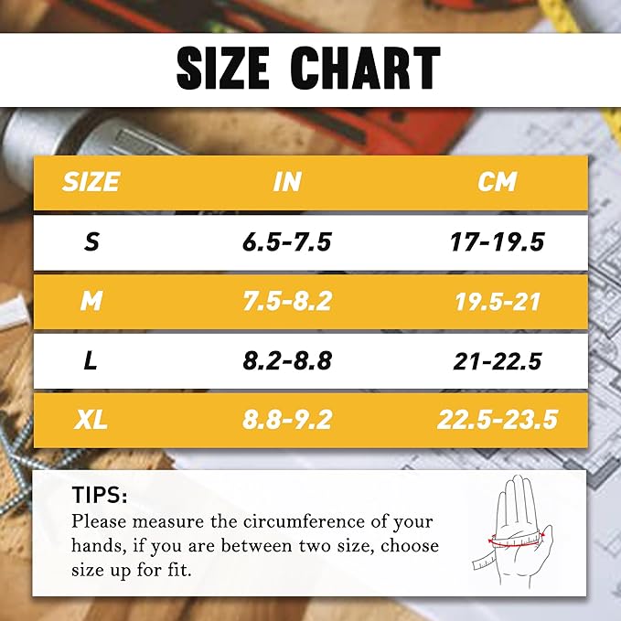 HANDLANDY Men Leather Gardening Gloves, Utility Work Gloves for Mechanics, Construction, Driver, Dexterity Breathable Design