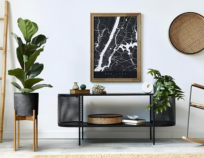 Fox & Fern Mid Century Tall Plant Stand — 10 Inch Fixed Size Raised Bamboo Plant Stand for Indoor Pots; Modern Flower Pot Holder with Plug In Design; Easy to Assemble; Two Height Options - Bamboo