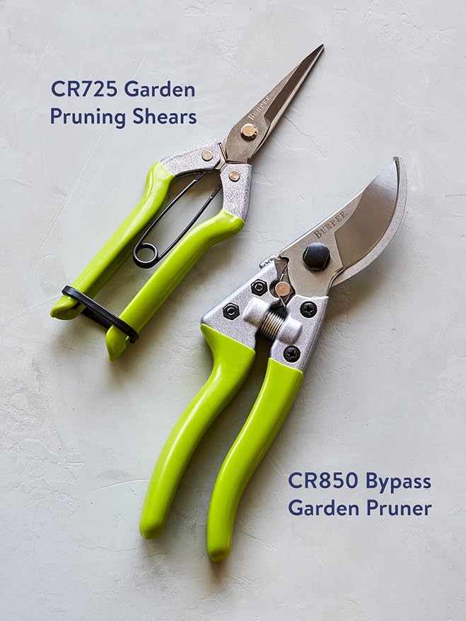 Burpee CR850 Bypass Garden Pruner - Pruning Shears - Long-Lasting Garden Tools - Great for Trimming Shrubs or Harvesting Vegetables - 8.5 Inches