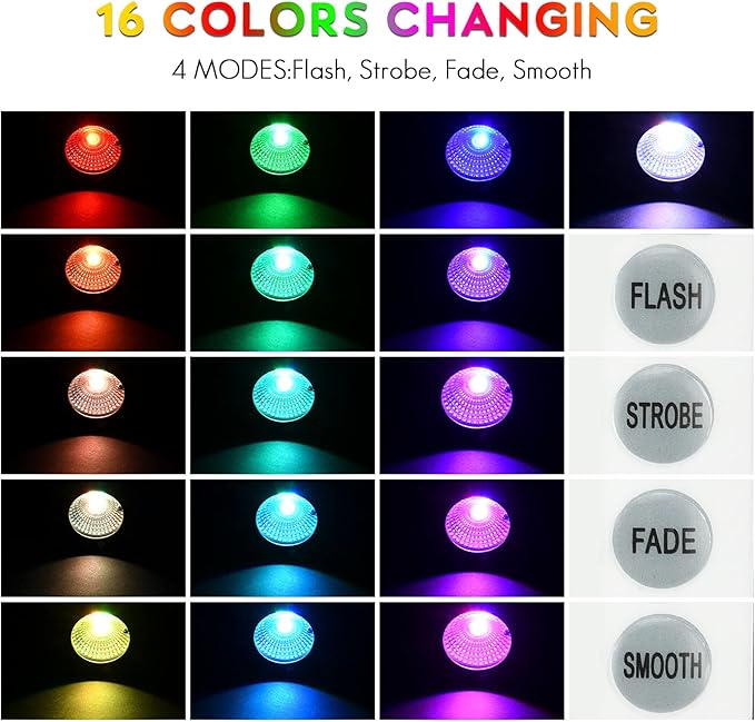Color Change Landscape Lighting Low Voltage LED Outdoor Spotlights 6W 12V IP66 Waterproof Landscaping Lights Remote Control Garden Pathway Lights RGB Trees Decorations