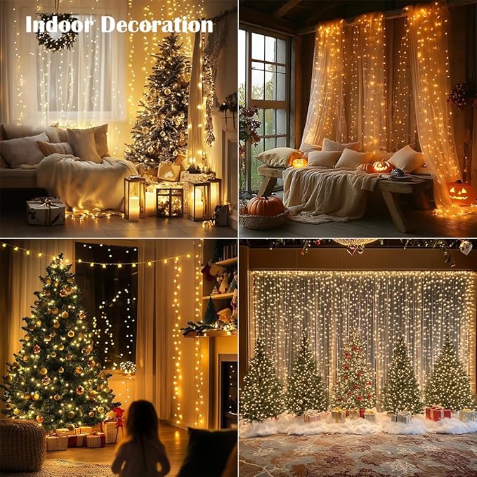 Fairy Lights Plug in,200FT 600 LEDs Waterproof Led String Lights,Twinkle Light with 8 Modes Remote for Outdoor Indoor Christmas Wedding Birthday Garden Party Decorations,Warm White