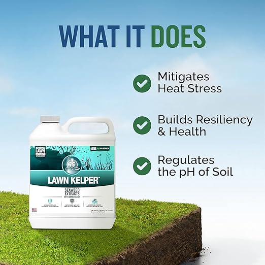 Turf Titan Lawn Kelper - Seaweed Fertilizer for Plants and Lawns - Liquid Lawn Fertilizer Feeds and Protects - Liquid Seaweed Fertilizer for Nutrient Absorption - 2.5 Gallon