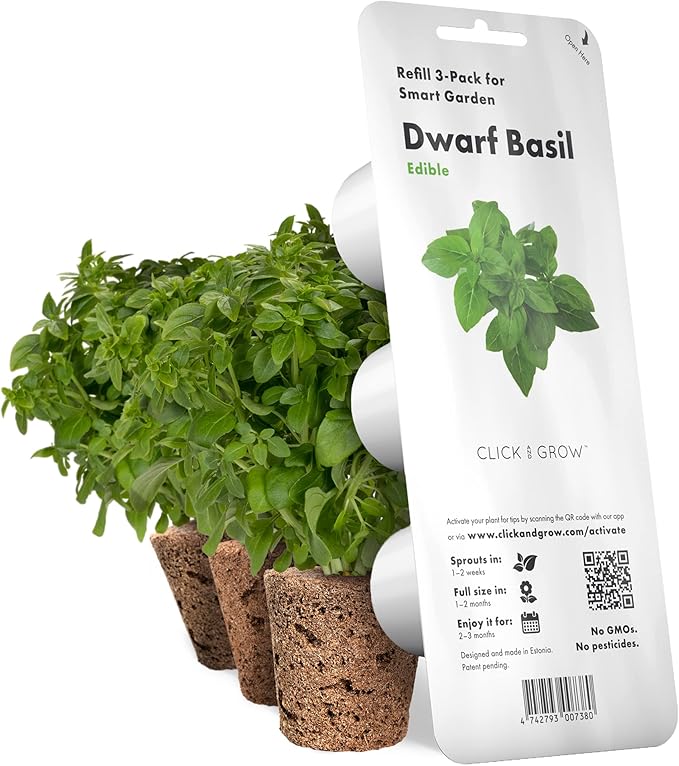 Click and Grow Smart Garden Dwarf Basil Plant Pods, 3-Pack