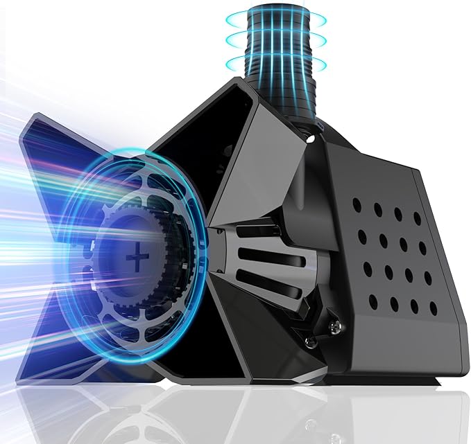 3000GPH Pond Pump - 200W Submersible Water Pump with Barrier Bag, Ultra Quiet Aquarium Pump with 33FT Power Cord for Pond, Waterfall, Fish Tank, Statuary, Hydroponic, Black