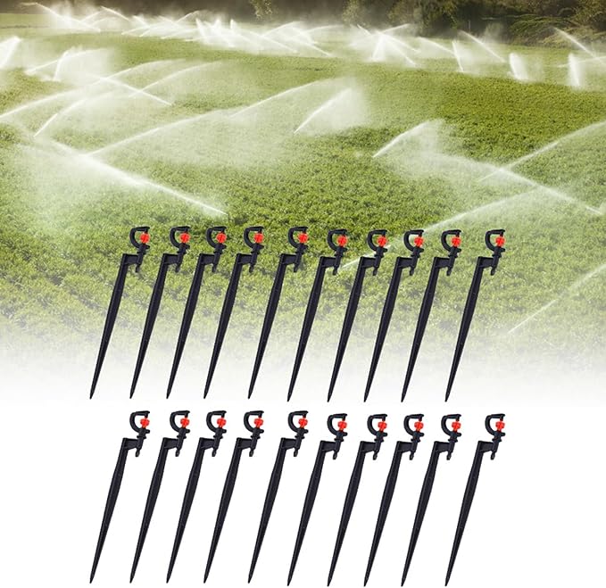 20pcs G Type 360 Degree Drip Irrigation Sprinkler Heads Adjustable Irrigation Drippers Sprinklers Garden Irrigation System Accessory for Garden Lawn