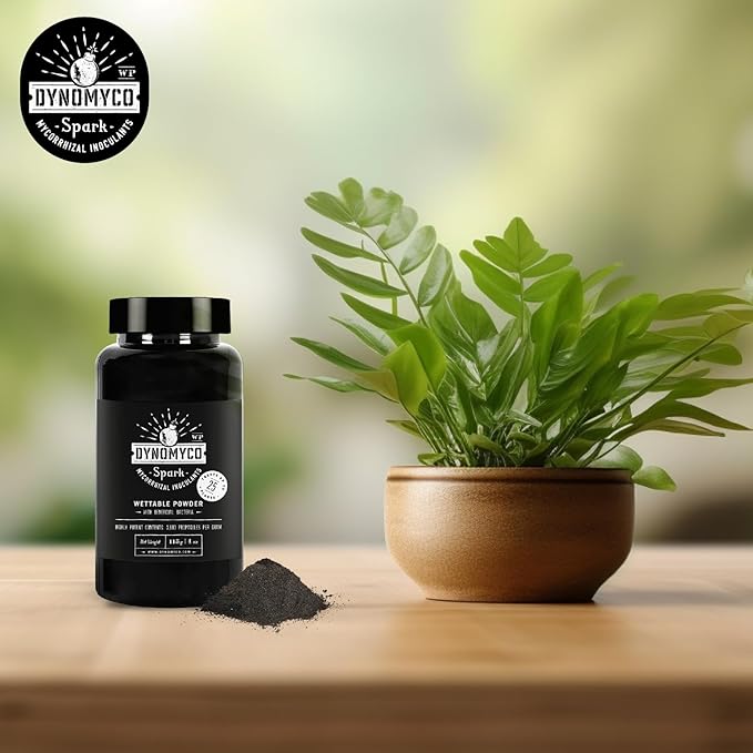 DYNOMYCO Spark 3 in 1 Mycorrhizal Inoculant Root Enhancer Powder for Plants – Root Stimulator for Plants Increases Access to Macro and Micro Nutrients (4 Oz/Up to 25 Plants)