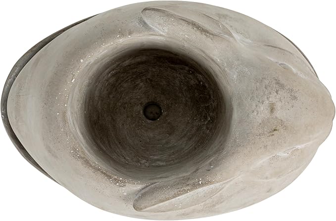 Creative Co-Op Cement Rabbit Planter with Saucer (Set of 2 Pieces)