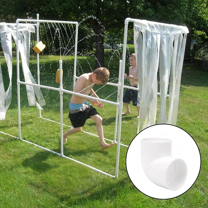 3 Inch 90 Degree Elbow PVC Pipe Fittings 2 Way Right Angle PVC Pipe Fitting, Furniture Build Grade SCH40 (Socket x Socket) 3" PVC Fitting Connectors for DIY PVC Shelf Garden Support Structure