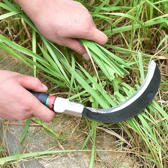 GANAZONO 2pcs Crescent Sickle Gardening Sickle Reaping Hook Grass Sickle Gardening Tool Harvest Sickle Weeding Sickle Tree Cutter Chopping Tool Weeding Tool Manual Weeder Manganese Steel