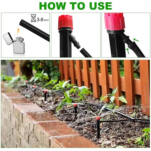 Drip Irrigation System Kit,100FT Adjustable Drip Watering Plant System with 5/16" and 1/4" Irrigation Tubing Hose,Drip Emitters,Lock Barbed Tee Fittings for Garden and Raised Beds,Greenhouse,Yard,Lawn