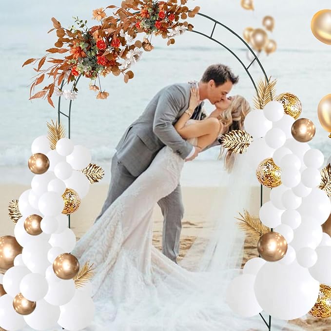 Tytroy Reconfigurable & Easy-to-Assemble Metal Outdoor & Indoor 7'6" Garden or Wedding Arch Arbor for Wedding Bridal Party Elegant Decorations & Garden Climbing Plants Vines (Green 1PC)