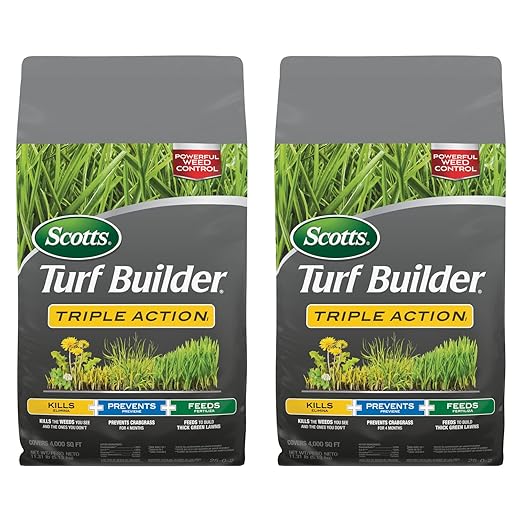 Scotts Turf Builder Triple Action1 - Weed Killer, Crabgrass Preventer, Lawn Fertilizer, 4,000 sq. ft. (2-Pack)