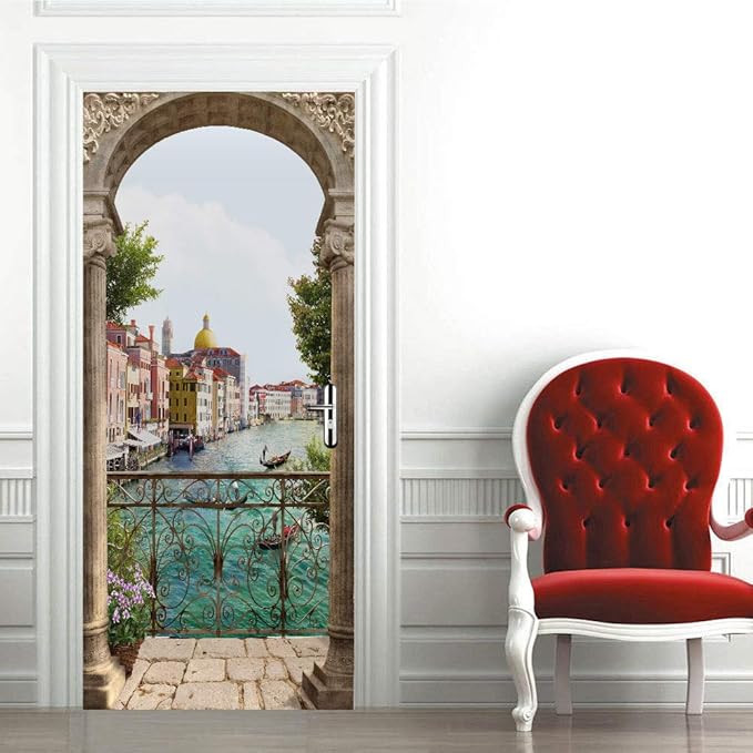 3D Door Stickers Murals - Landscape - Door Wallpaper Self-Adhesive Removable PVC Waterproof - 37.4" x 78.7"