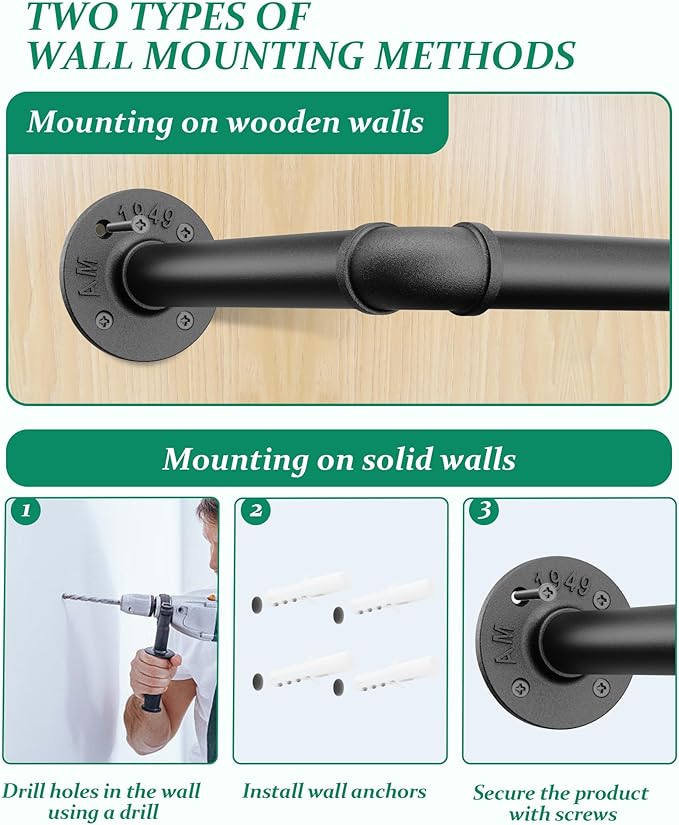 Plant Hanger Indoor, 2 Pack Hanging Planters Rod for Indoor Plants with 6 Hanging Chains, Wall Plant Hanging Rod for Window Ceiling, 38.2 Inch, Metal/Black, Pots Not Included…