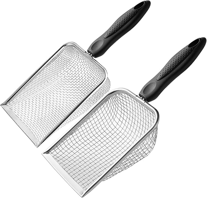 Gardening Soil Sifter Pack of 2 - Garden Sand Soil Compost Sifter with Handle - Two Garden Sifters (3.8mm and 5mm Mesh),Ideal for Sand, Rocks, Dirt, Compost - Perfect for Gardening