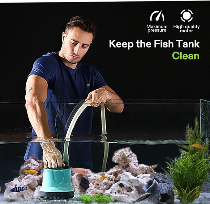 VIVOSUN 1150GPH 100W Submersible Pump for Fish Tank, Pond, Aquarium, Hydroponic Systems with 5ft Power Cord and 4 Nozzles Blue