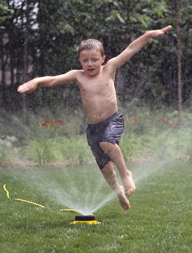 Dramm ColorStorm 9-Pattern Premium Turret Sprinkler With Heavy Duty Metal Base - Yellow #15023