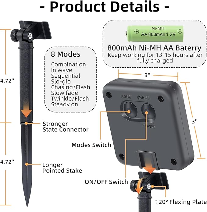 Solar Powered String Lights, 164ft 2 Pack Total 400 Led Solar String Lights Outdoor Waterproof with 8 Modes - Solar Outdoor String Light for Outside Tree Lights for Tree Patio Christmas Warm White