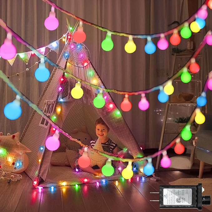 120 LED String Lights 40ft, 8 Lighting Modes Plug in Fairy String Lights for Bedroom Classroom Patio Garden Wedding Party Christmas Tree Outdoor Indoor Decorations Multicolor