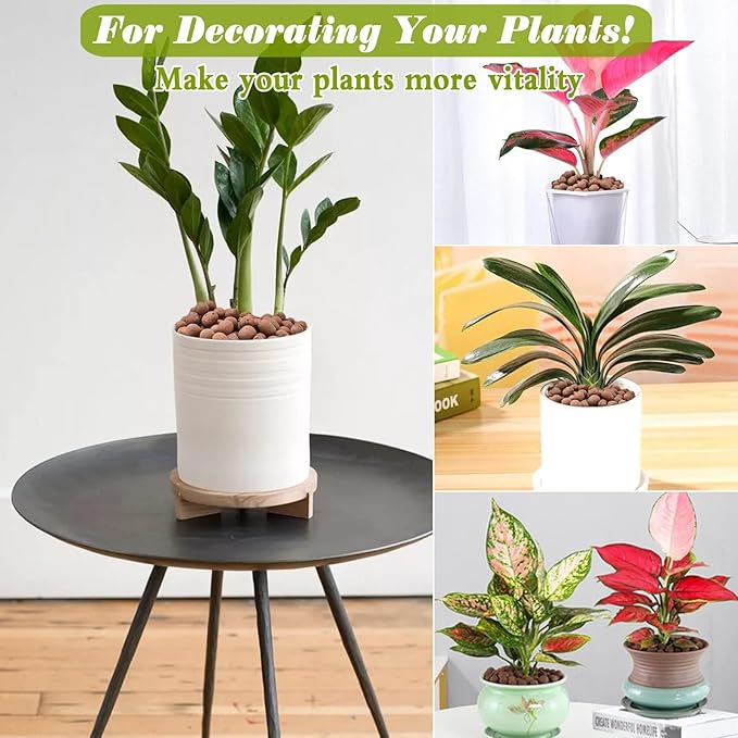 ZeeDix 4LB Expanded Clay Pebbles for Plants Hydroponic, 6QT 4mm-16mm Clay Leca Balls Hydroponic Rocks Growing Medium Potting Stones for Indoor Plants Drainage, Aquaponics, Natural Orchid Pebbles Balls