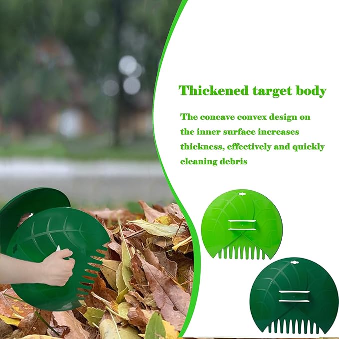 Eastrans 2set Leaf Scoops and Hand Rakes,Leaf Claws for Picking up Leaves,Grass Clippings and Lawn Debris,Light Green&Dark Green,4pcs