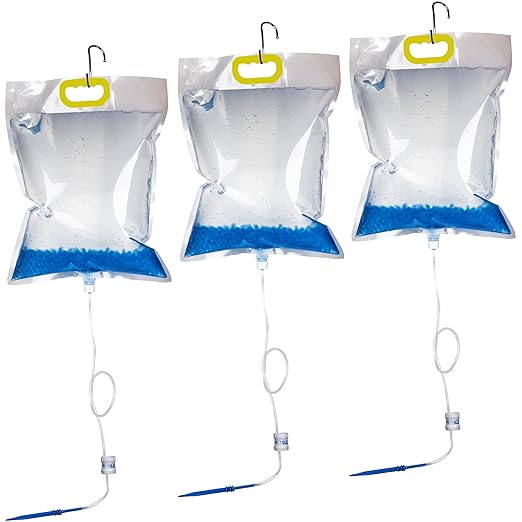 3.5L Self Watering Planter iv Bags with Adjustable Flow Regulators & Hooks,Automatic Drip Irrigation Kits, Indoor Plant Life Support Self-Waterer, Vacation Plant Watering System for Potted Plants,3Pcs