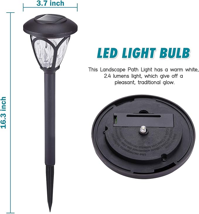 HECARIM Solar Lights Outdoor, 10 Pack Solar Pathway Lights, Solar Powered Garden Lights, Waterproof LED Solar Landscape Lights for Walkway, Pathway, Lawn, Yard and Driveway…