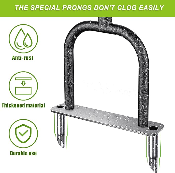 Dolibest Lawn Coring Aerator, Stainless Steel 2 Corer Plug Aerator Tool with Soft Rubber Grip, Manual Grass Aerating Tool, Garden Tool & Cleaning Hand Tool for Loosening Soil and Improving Lawn Health