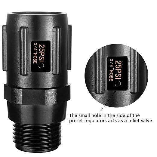 2pcs Garden Hose Pressure Regulator 25 PSI, 3/4" FHT × 3/4“ MHT, Pressure Reducer, Great for Drip Irrigation System Distributing Regulator drip Irrigation Parts emitters for drip line