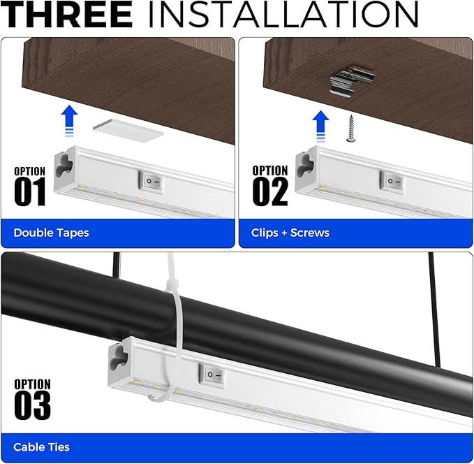 Barrina Grow Lights for Indoor Plants, 5000K White Full Spectrum Grow Light, 1ft Plant Growing Lamp, T5 Grow Light Strip, Plug and Play, 4-Pack