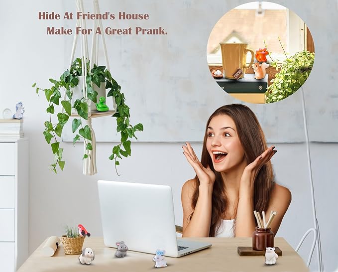 Tiny Resin Animals to Hide Mini Resin Animals 30 PCS Figurines for Miniature Garden, Fairy Garden, Succulents Plants Ornaments, Party Favors (30)