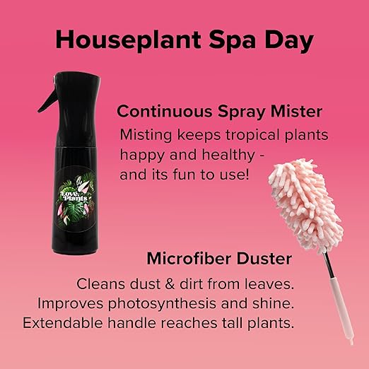 Tropical Houseplant Care Kit – Complete Indoor Plant Health Set with Fertilizer, Probiotic Soil Inoculant, Plant Mister, and Extendable Duster