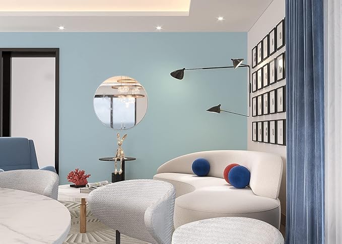 Dimoon 78.7''x17.7'' Blue Peel and Stick Wallpaper Contact Paper Modern Self Adhesive Wall Paper Removable Renter Friendly Textured Solid Color Shelf Cabinet Vinyl Roll (78.7''x17.7'',Light Blue)