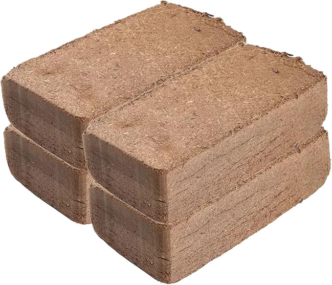 Coconut Coir Brick for Plants, 4 Pack 5.7 Pound Coconut Fiber Block, Organic Nutrition Soil for Plants and Flowers, Great Seed Bed