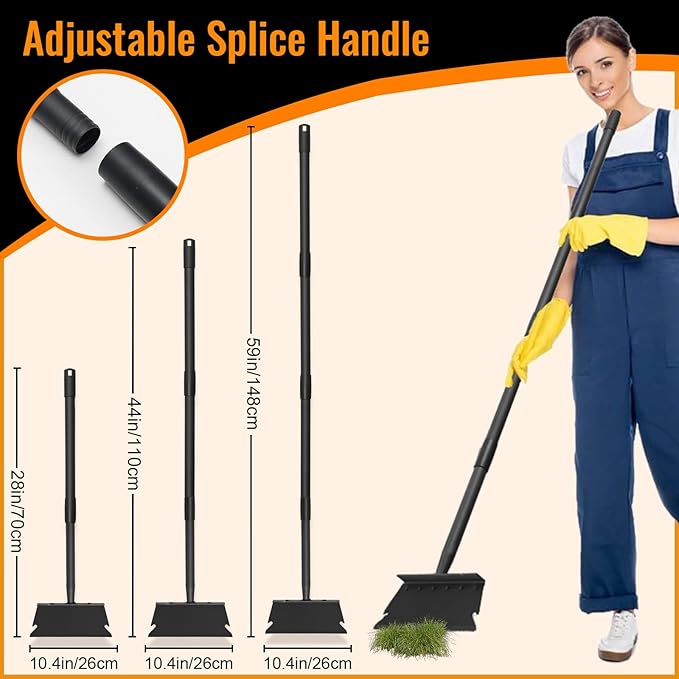 Floor Scraper Ice Scraper with 59 Inch Adjustable Handle,Garden Cleaning Shovel,Snow Shovel,Spade Shovel,Lawn Edging Scraper Shovel, Outdoor Spade Tool Garden Tool for Weeding,Digging,Ice Removal