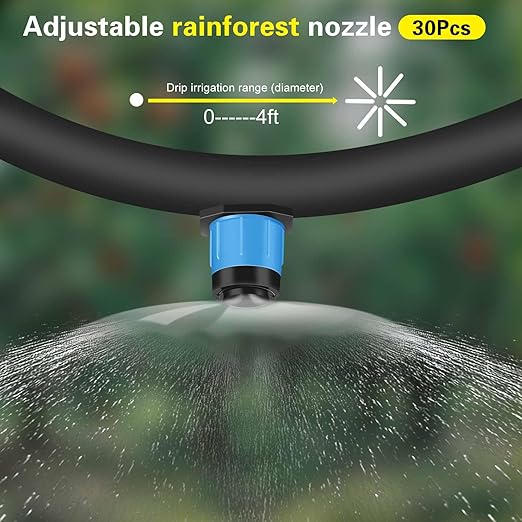 Drip irrigation emitters, 150+30Pcs/set drip irrigation parts for garden watering system, Adjustable nozzle drip irrigation spray nozzle， Used in vegetable gardens, gardens, orchards, etc,automatic