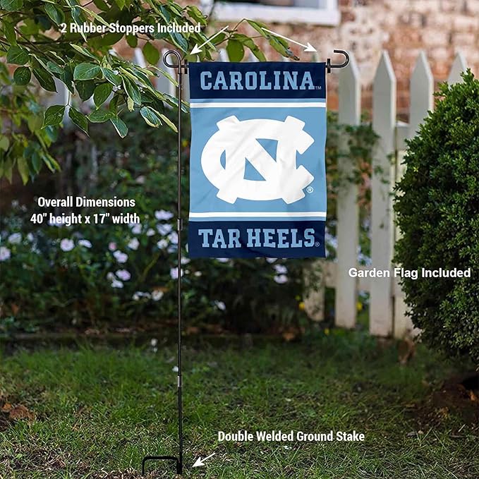 College Flags & Banners Co. North Carolina Tar Heels Garden Flag with Stand Holder